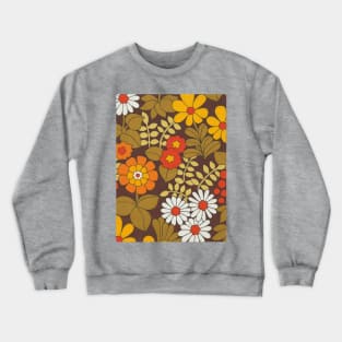 70s Orange Flowers Crewneck Sweatshirt